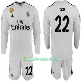 Billige Fotballdrakter Real Madrid ISCO 22 Barn Hjemmedraktsett 2018/19 Langermet